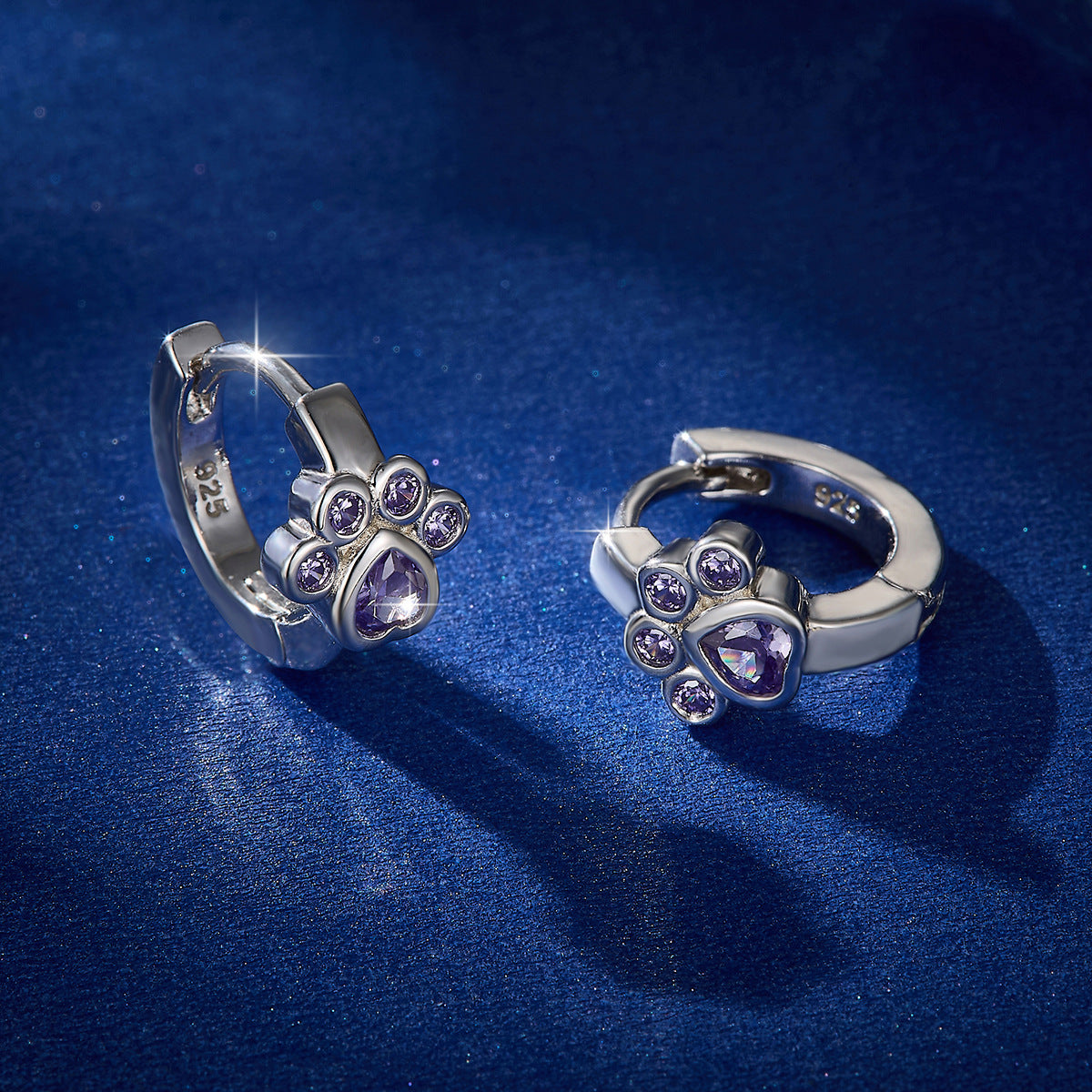 Cat Claw Jewelry Set - S925 Silver Purple Zircon Sweet Cute Gift