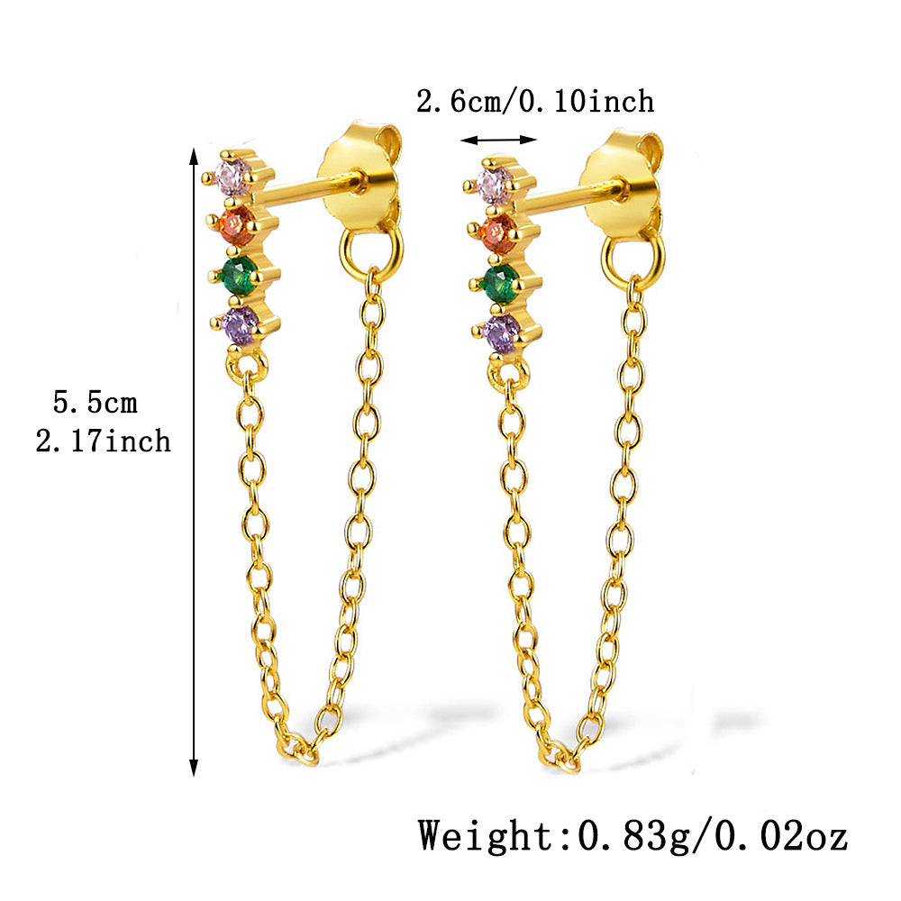 Diamond Fringe Earrings - S925 Silver Long Light Luxury Niche