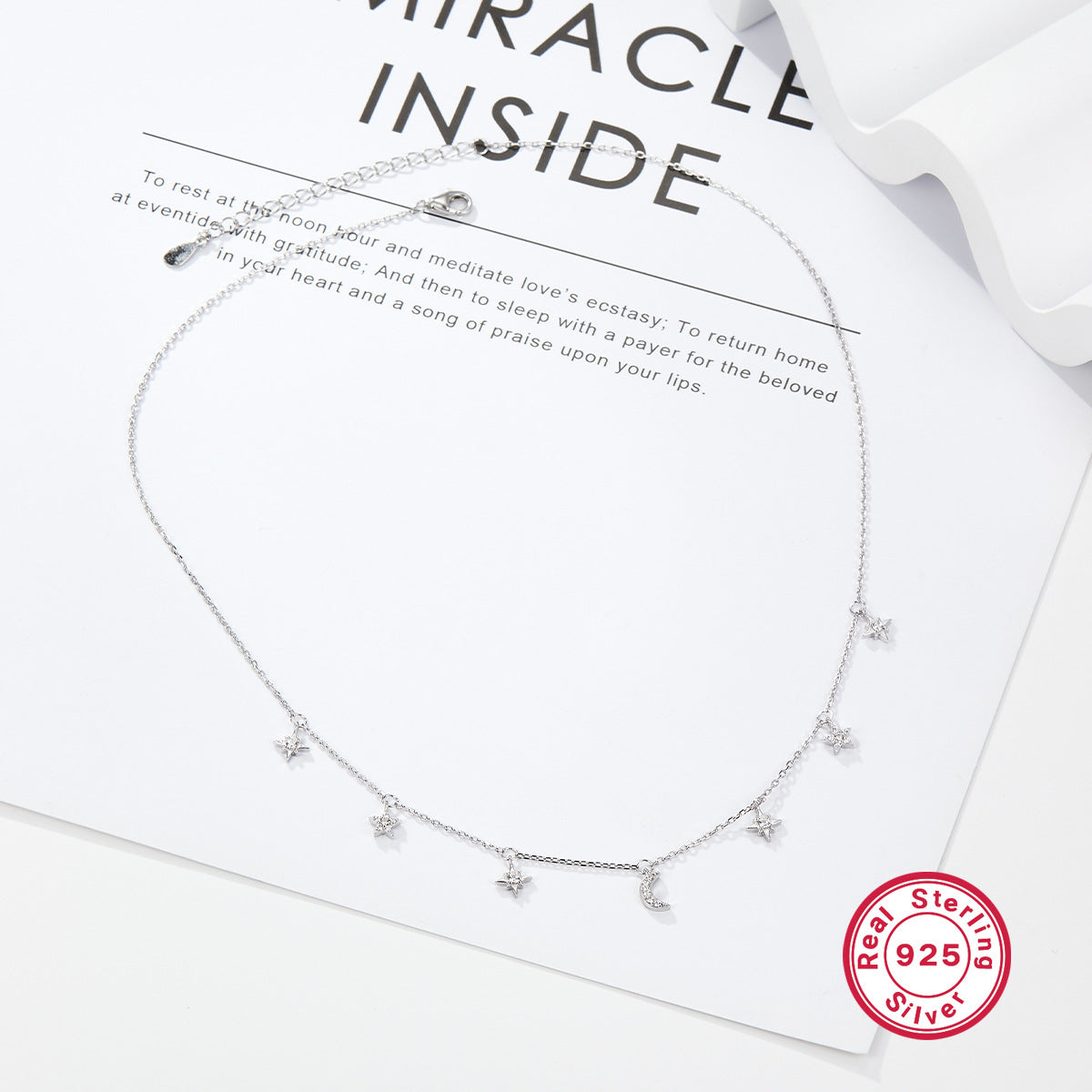 Star Moon Necklace - S925 Silver Light Luxury Collarbone Chain