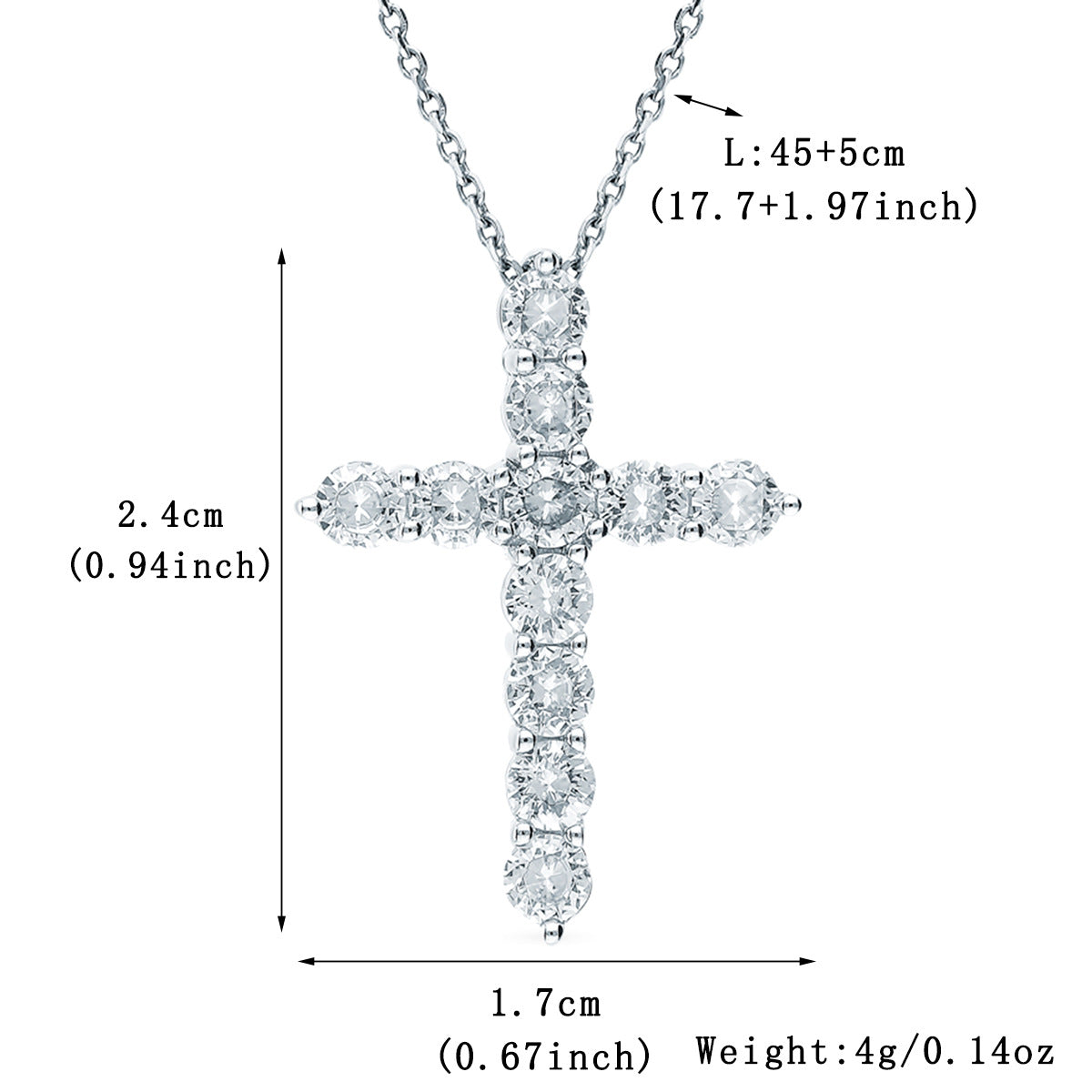 S925 Silver Cross Necklace | Christian Collarbone Chain | Niche Women‘s Jewelry