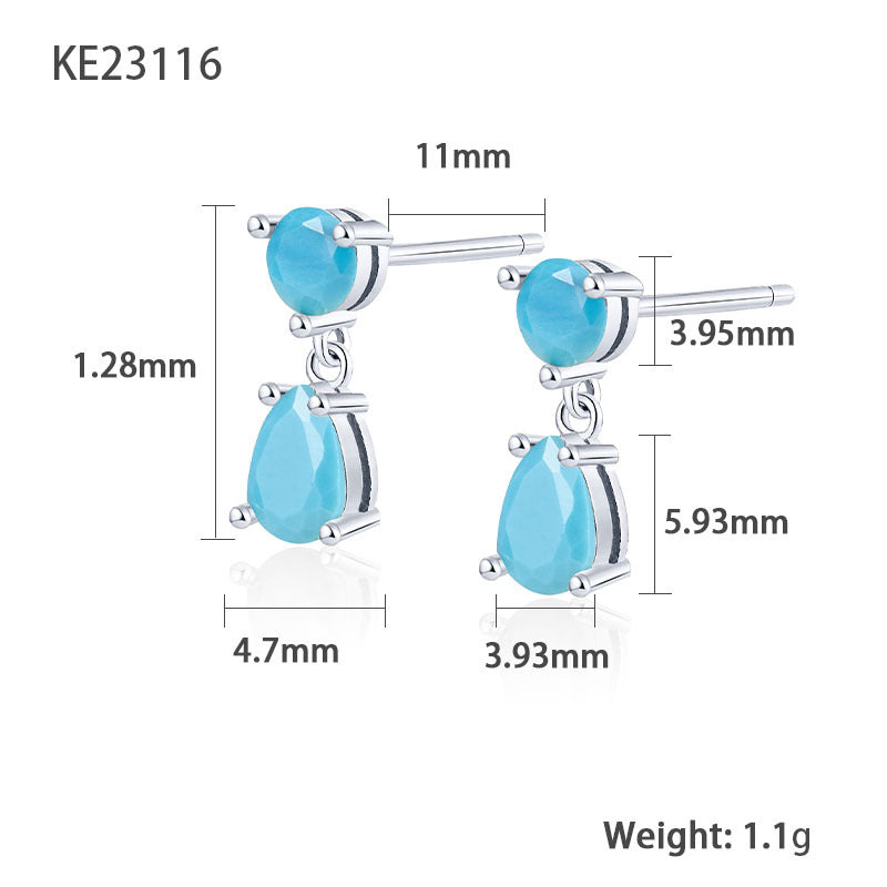 Teardrop Earrings - S925 Silver Colored Zircon Minimalist Earrings