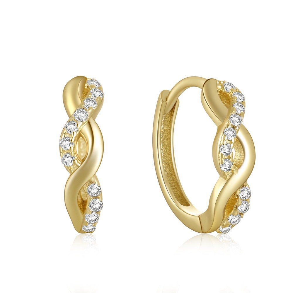Diamond Hoop Earrings - S925 Silver Geometric Niche Ear Jewelry