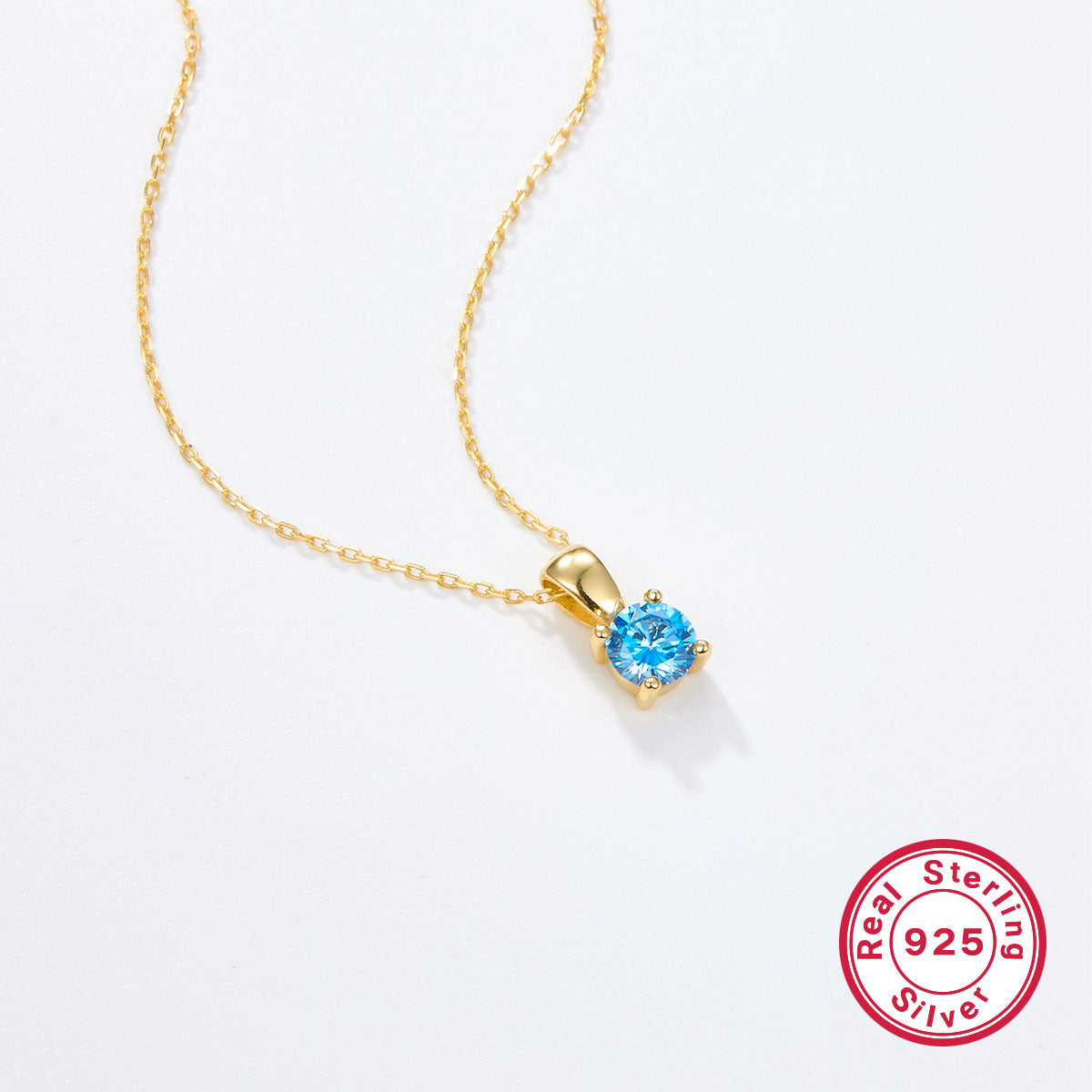 December Birthstone Necklace - 925 Sterling Silver Minimalist Zircon Jewelry