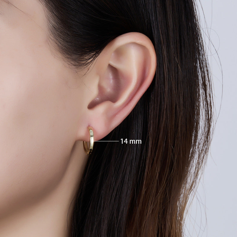 Polished Hoop Earrings - 925 Silver Minimalist Unisex Jewelry