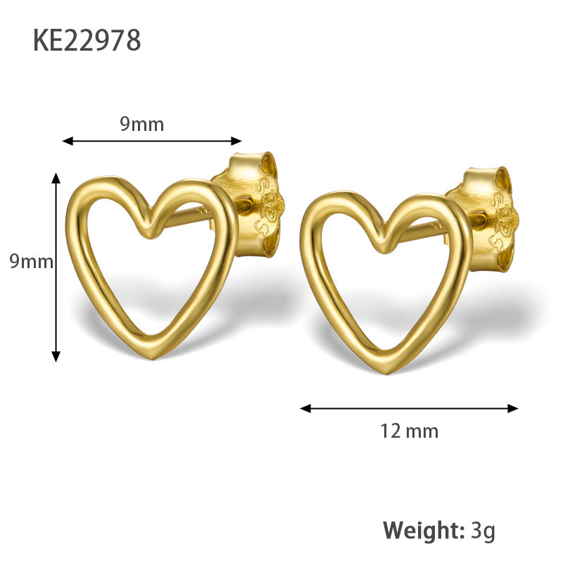 Hollow Heart Earrings - S925 Silver Korean Style Trending Jewelry