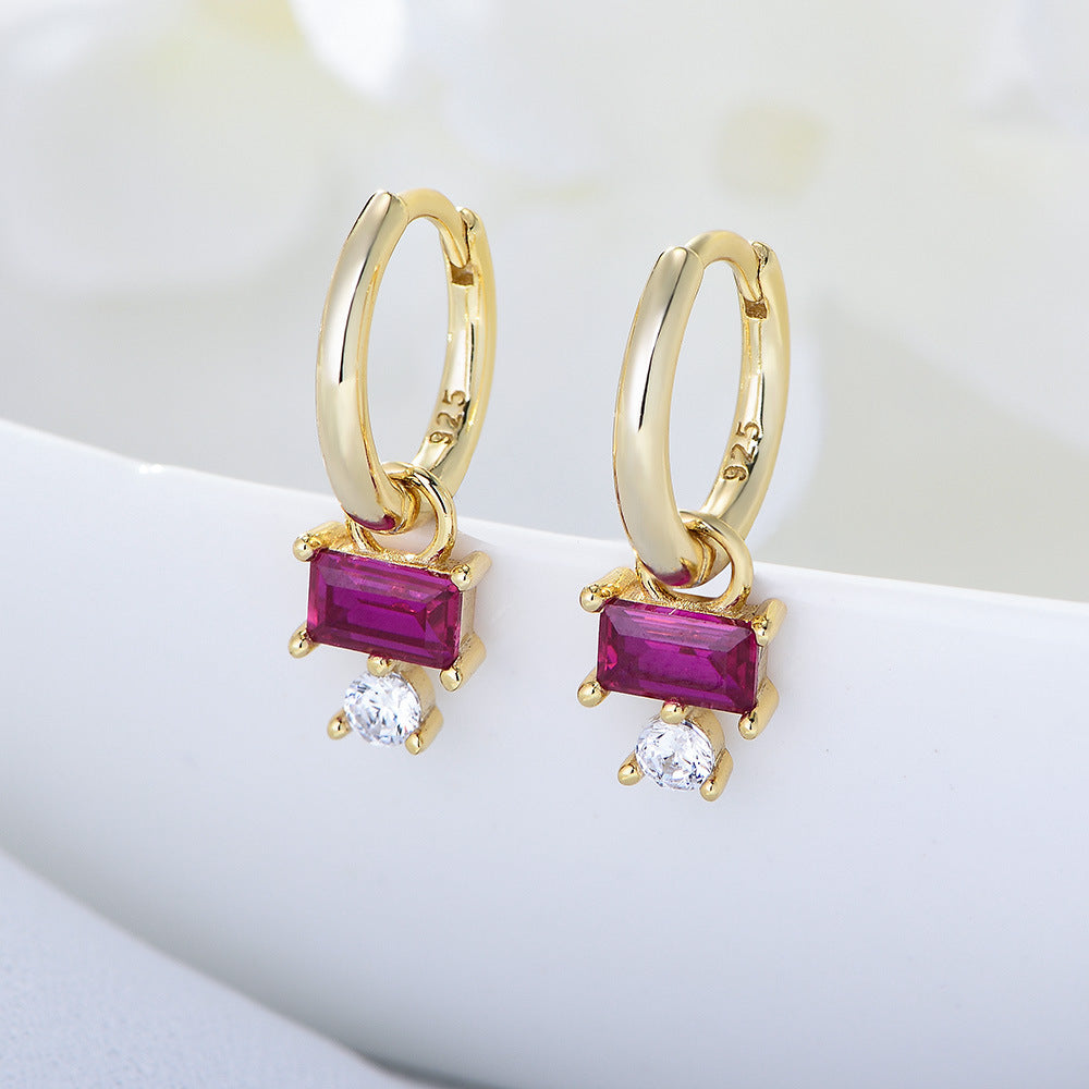 S925 Silver Minimalist Earring Combination - Sparkling Zirconia Set for Women