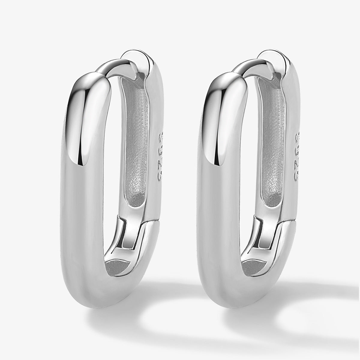 Oval Hoop Ear Cuffs - S925 Silver Minimalist Light Luxury
