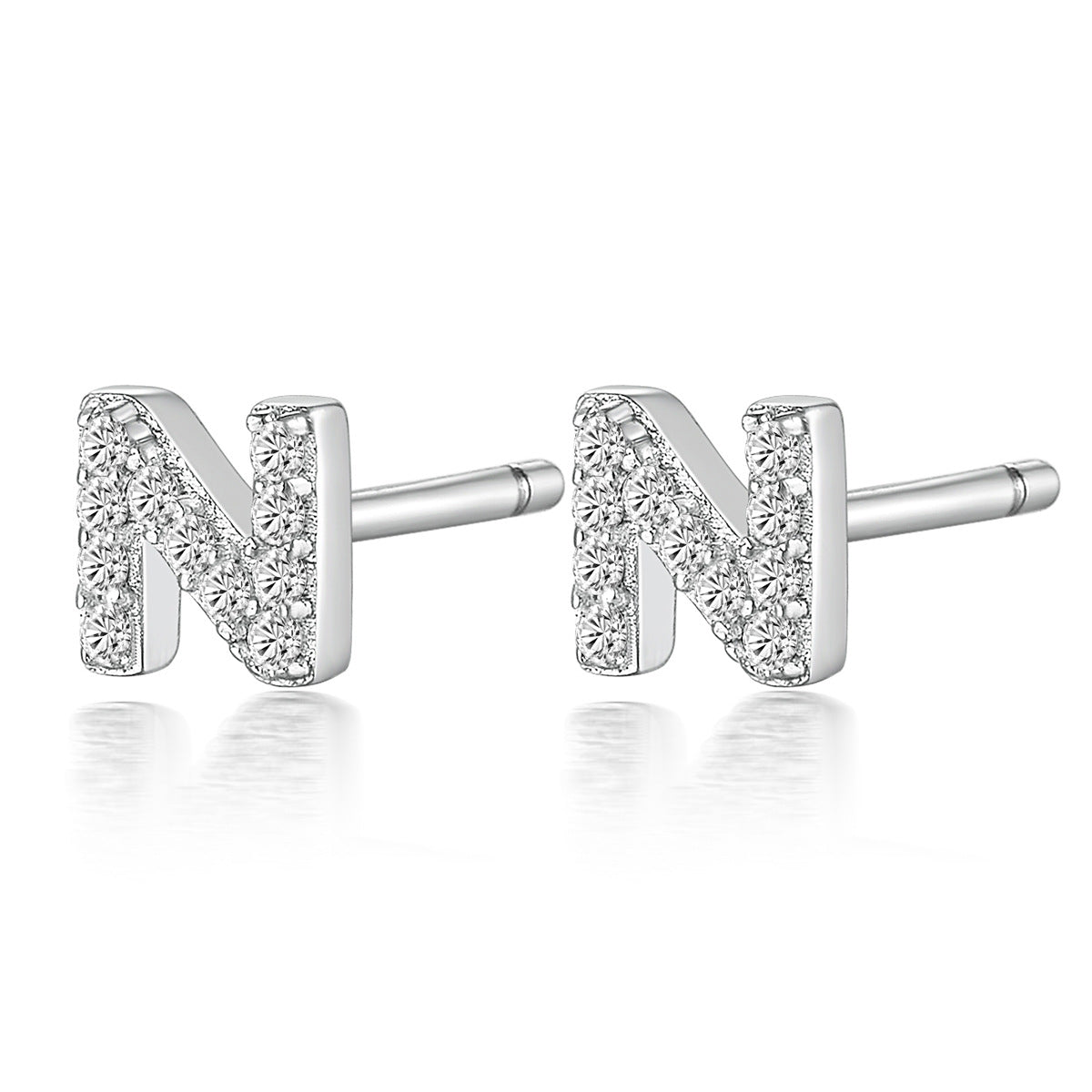 Alphabet Zircon Studs - 925 Silver Light Luxury Factory Wholesale