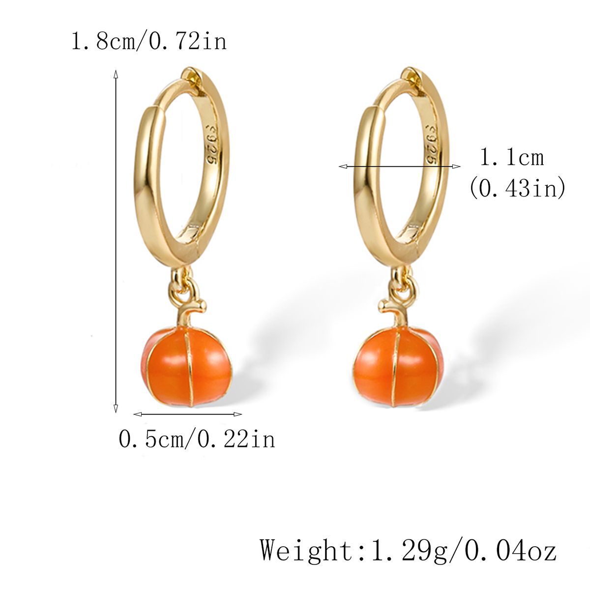 Vegetable Fruit Ear Cuffs - S925 Silver Halloween Pumpkin Batch