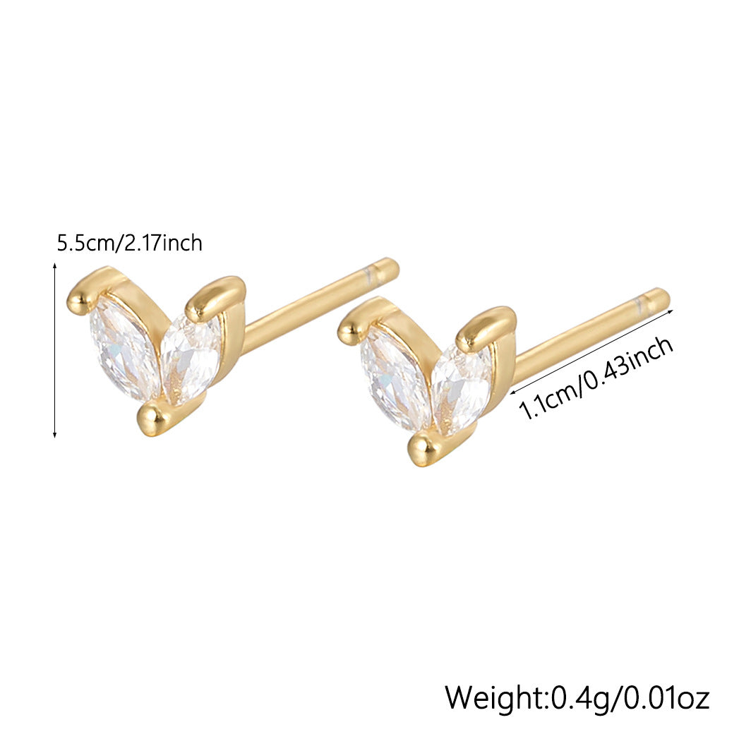 Zircon Stud Earrings - S925 Silver Minimalist Trending