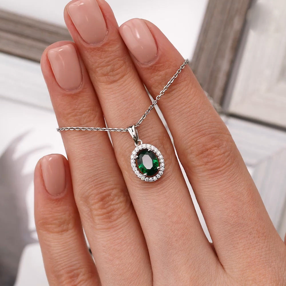 Oval Geometric Ear Cuffs & Necklace Set - S925 Sterling Silver Zircon Gift