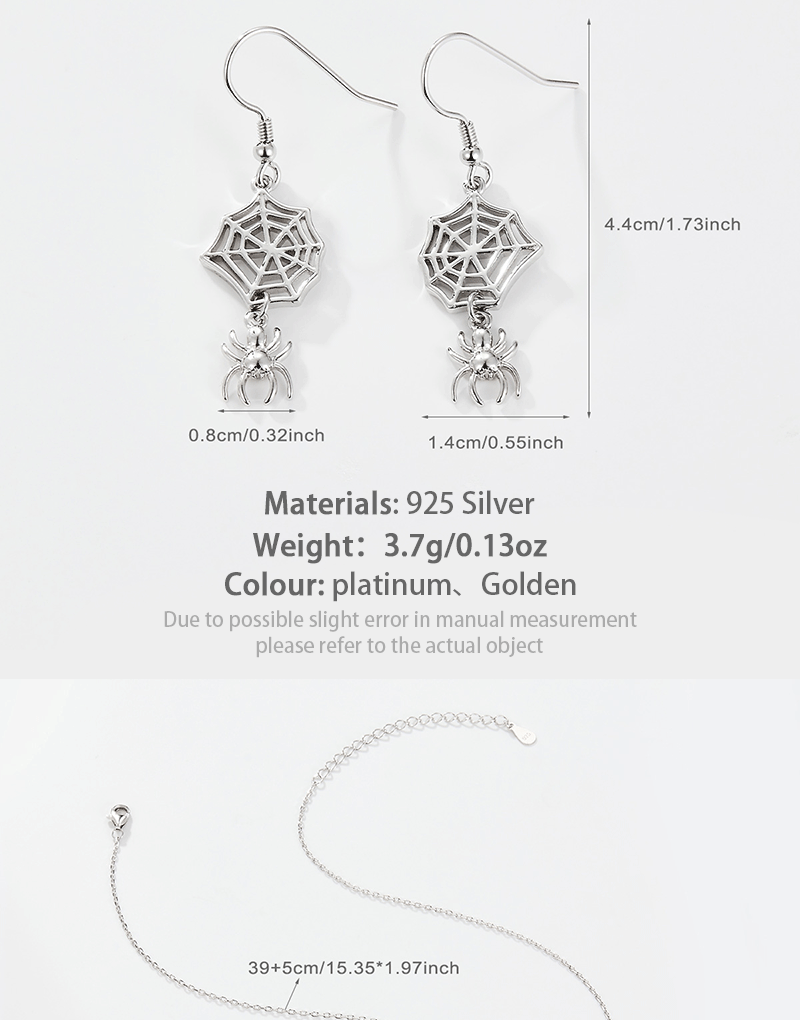 Halloween Spider Earrings in S925 Silver | Designer Drops for Women