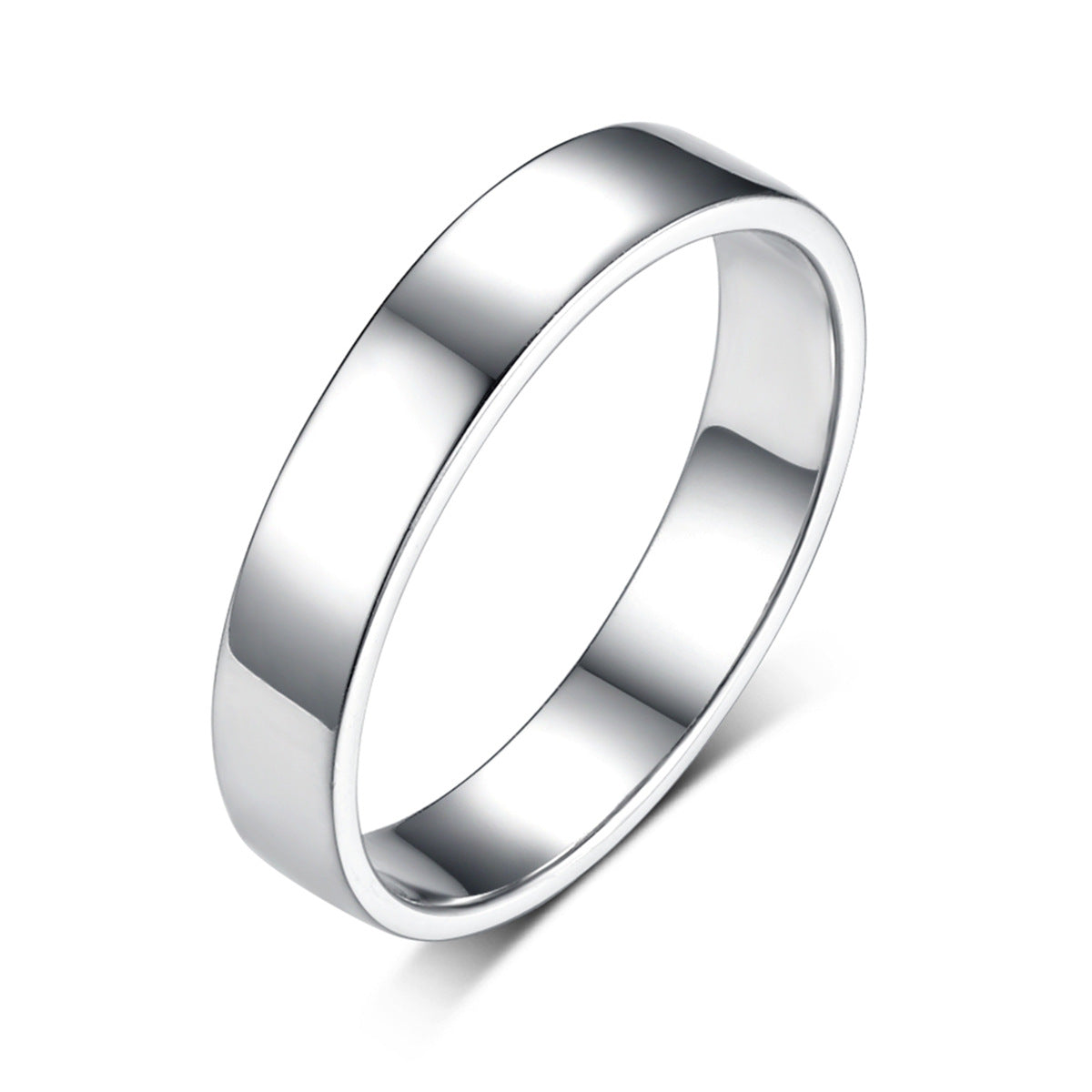 Custom Logo Silver Band Ring - 925 Sterling Silver Minimalist Niche