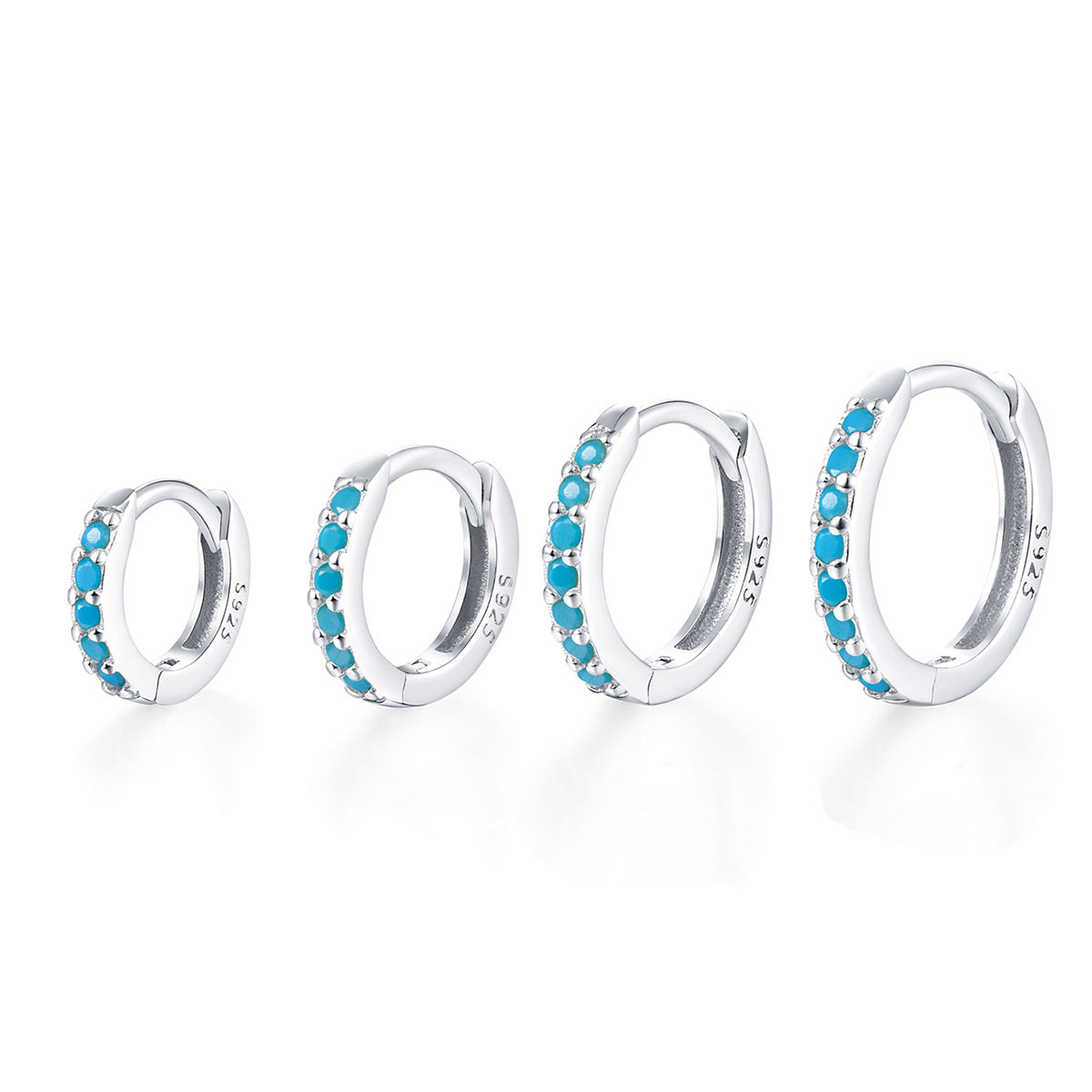 Zircon Hoop Earrings - 925 Silver Minimalist Light Luxury Wholesale