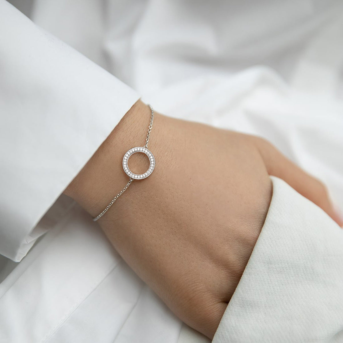 Geometric Zircon Bracelet - 925 Silver Minimalist Light Luxury