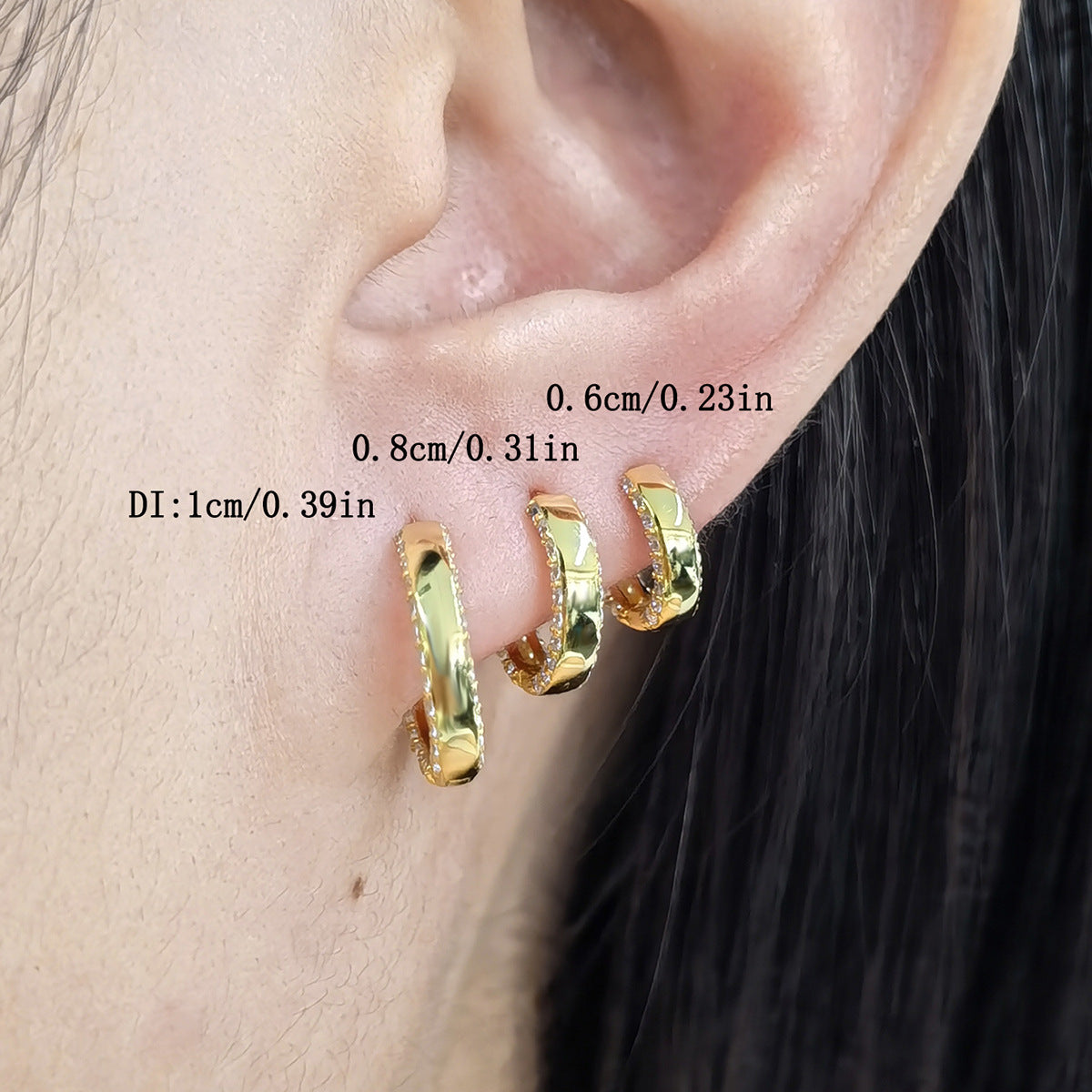 Zircon Hoop Ear Cuffs - S925 Silver Minimalist Niche Everyday