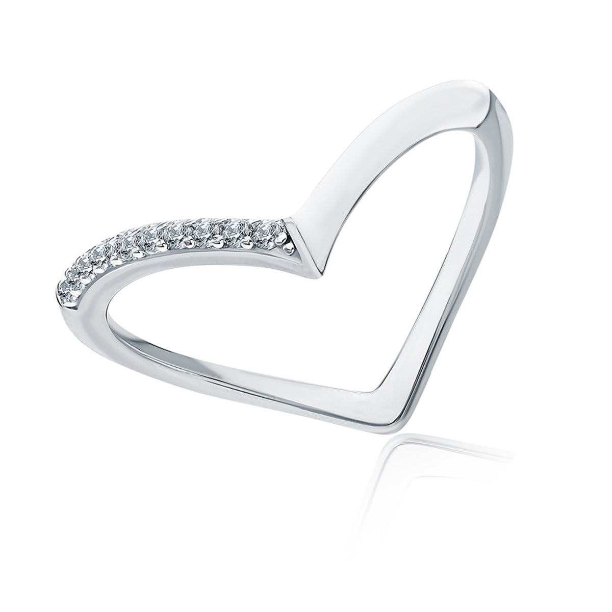 Heart Enamel Geometric Ring - 925 Silver Tarnish-Resistant Minimalist Niche