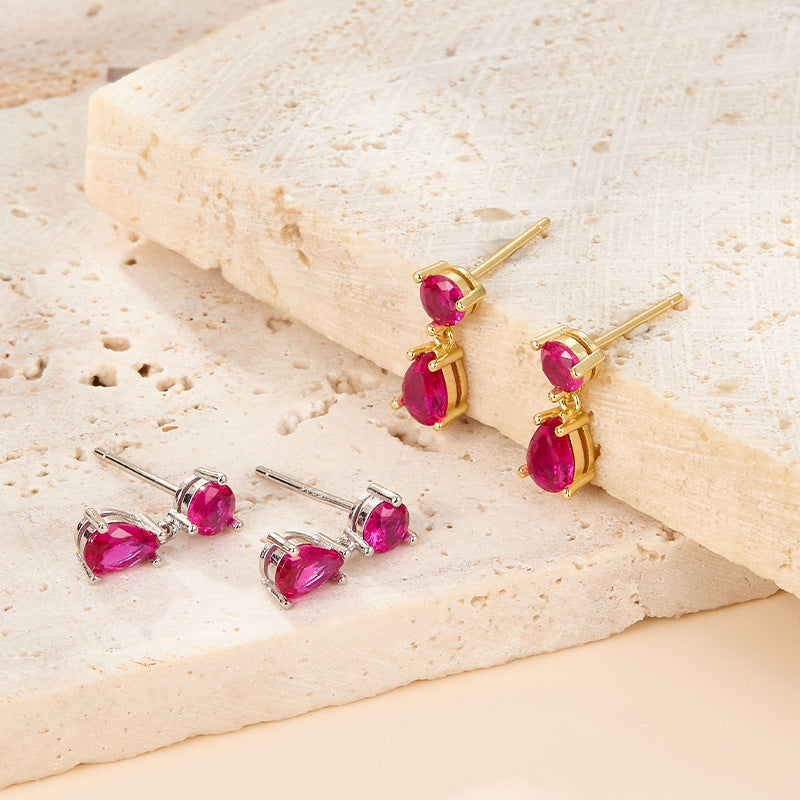 Teardrop Earrings - S925 Silver Colored Zircon Minimalist Earrings