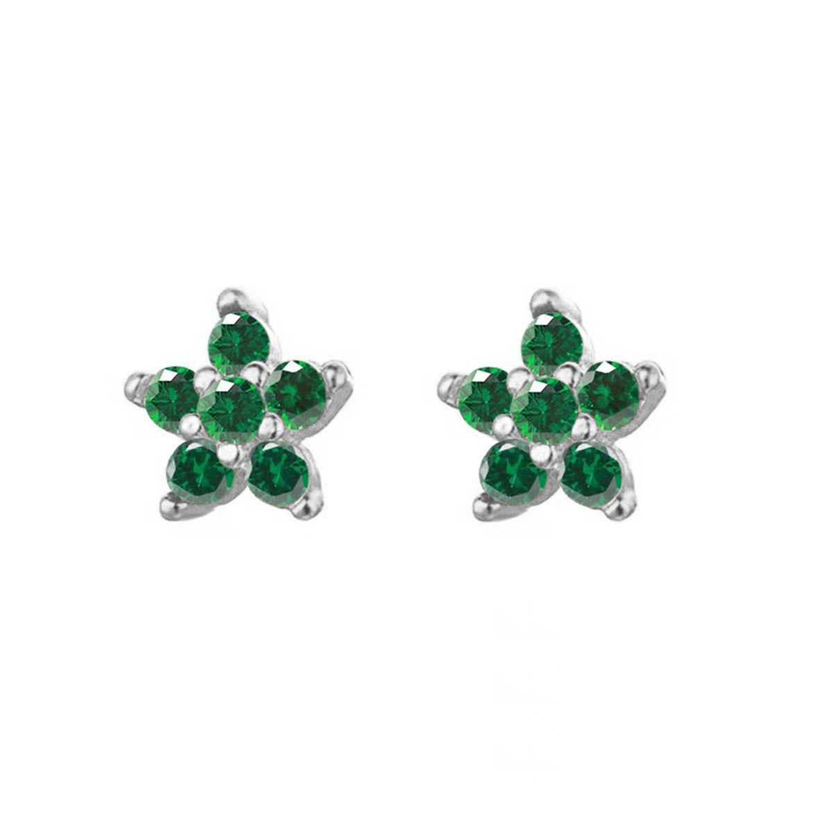 Plum Blossom Earrings - S925 Silver Sweet Diamond Petal Studs