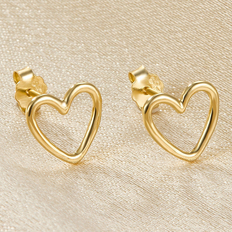 Hollow Heart Earrings - S925 Silver Korean Style Trending Jewelry