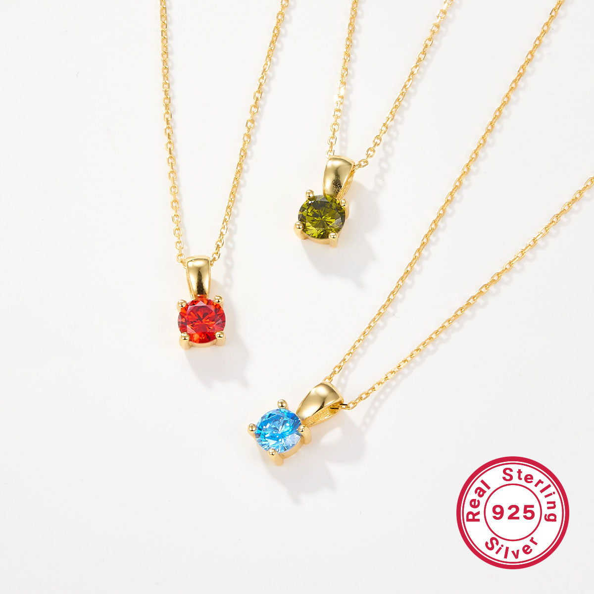 December Birthstone Necklace - 925 Sterling Silver Minimalist Zircon Jewelry