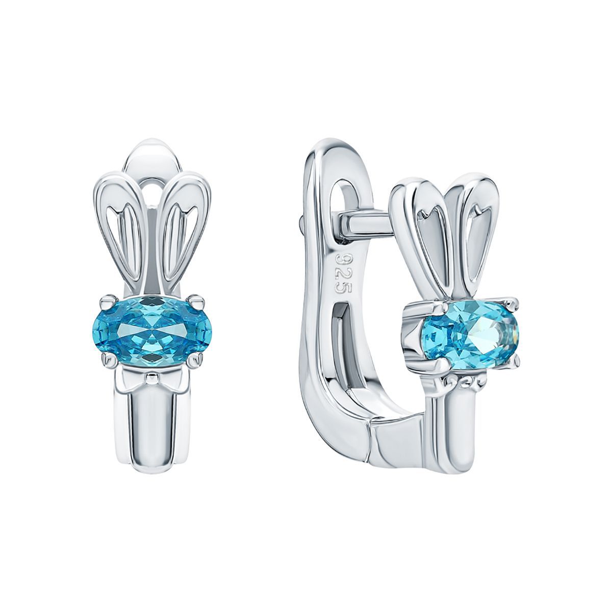 Blue Zircon Rabbit Jewelry Set - S925 Sterling Silver Cute Matching Wholesale