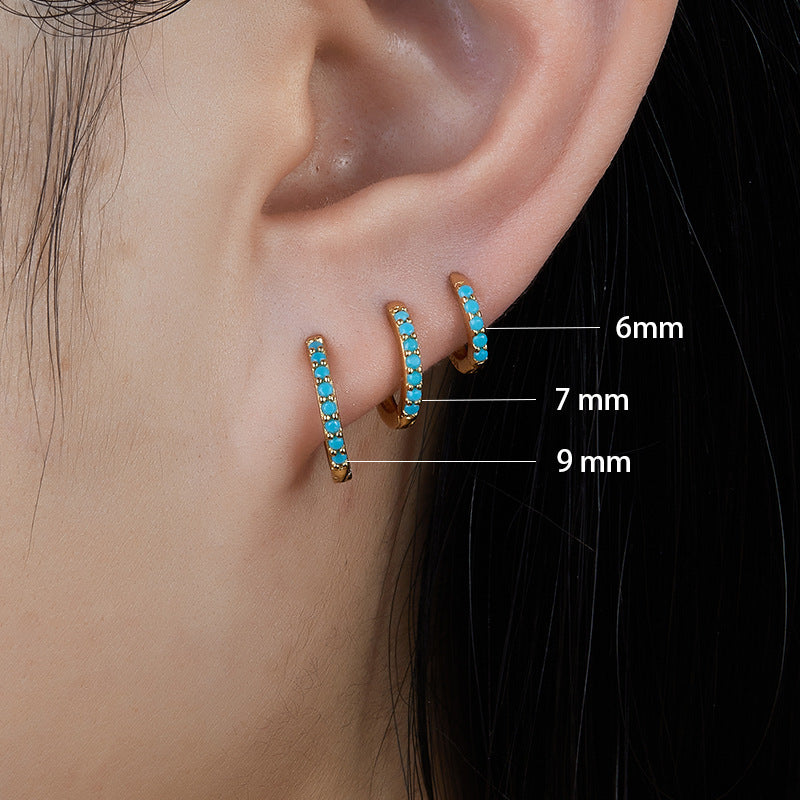 Zircon Hoop Earrings - 925 Silver Minimalist Light Luxury Wholesale