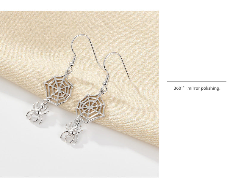 Halloween Spider Earrings in S925 Silver | Designer Drops for Women