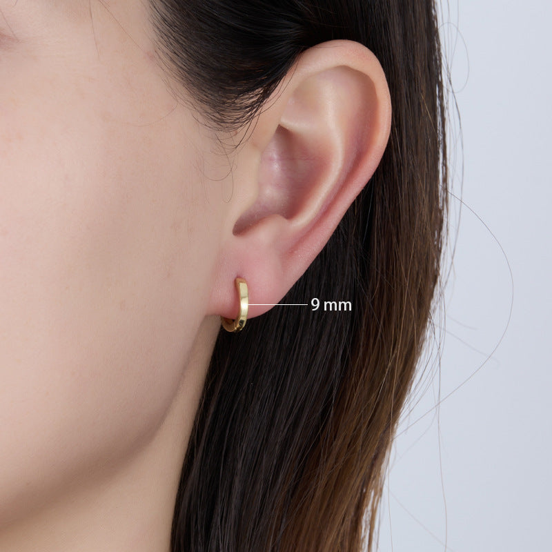 Polished Hoop Earrings - 925 Silver Minimalist Unisex Jewelry