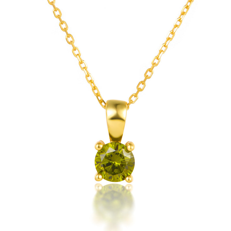 December Birthstone Necklace - 925 Sterling Silver Minimalist Zircon Jewelry