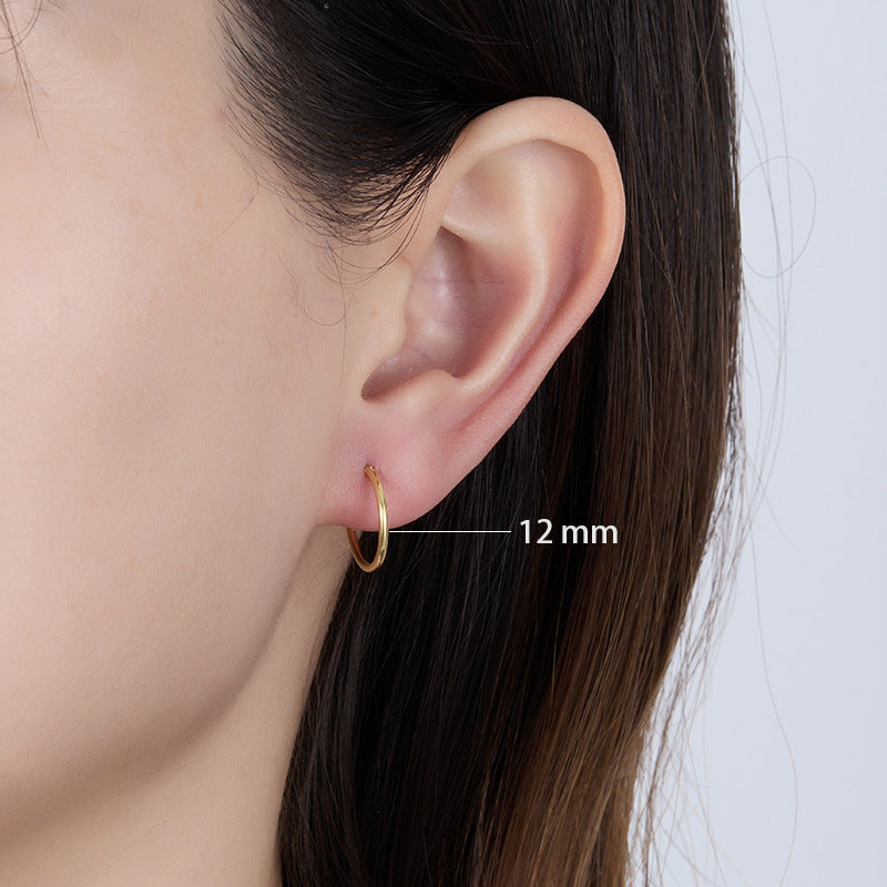 Polished Circle Earrings - 925 Silver Hoop Ear Cuffs Trending