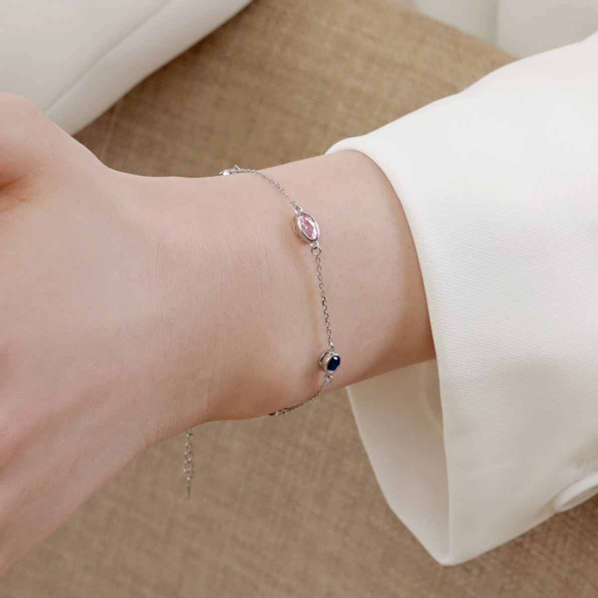 Rainbow Zircon Bracelet - S925 Silver Sweet Youthful Niche Design