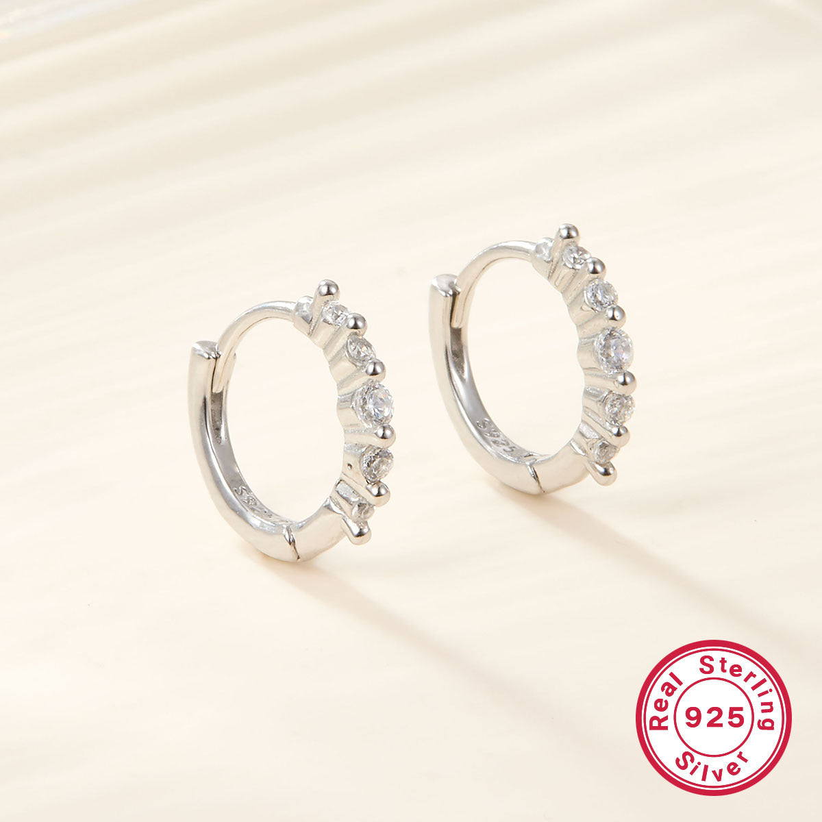Diamond Hoop Earrings - S925 Silver Geometric Niche Ear Jewelry