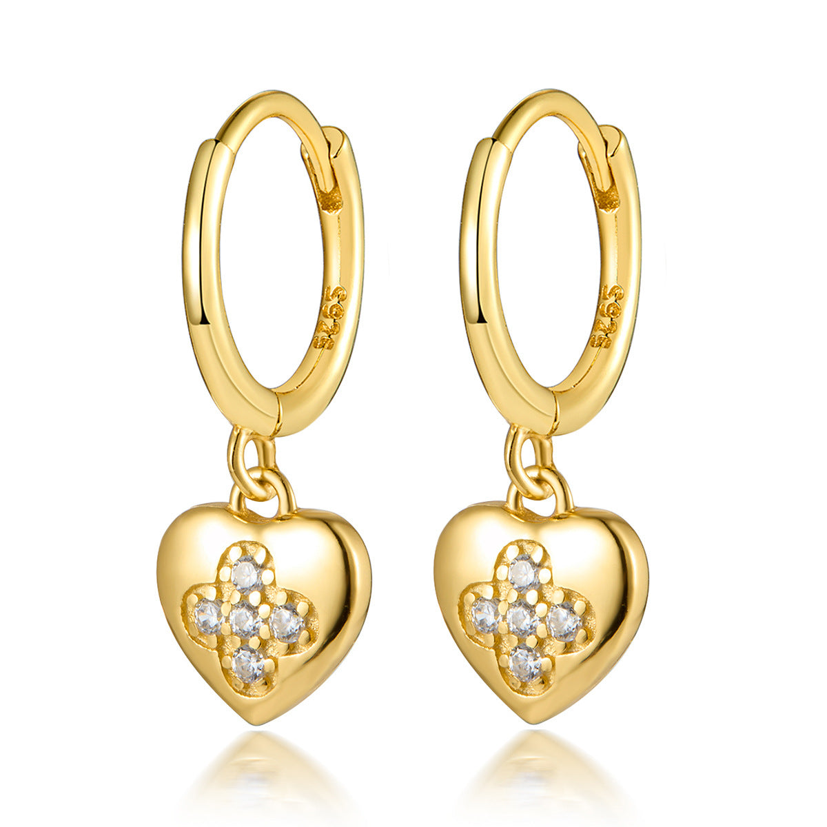 Heart Ear Cuffs - 925 Silver Stackable Light Luxury Wholesale