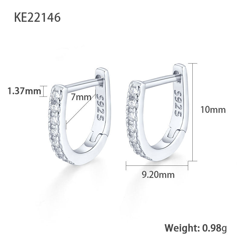 Diamond Hoop Ear Cuffs - S925 Silver Multi Size Simple Trending