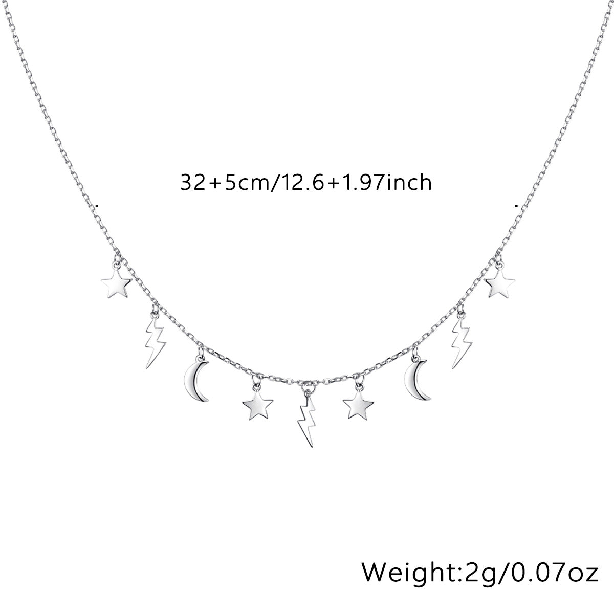 Star Moon Necklace - S925 Silver Light Luxury Collarbone Chain