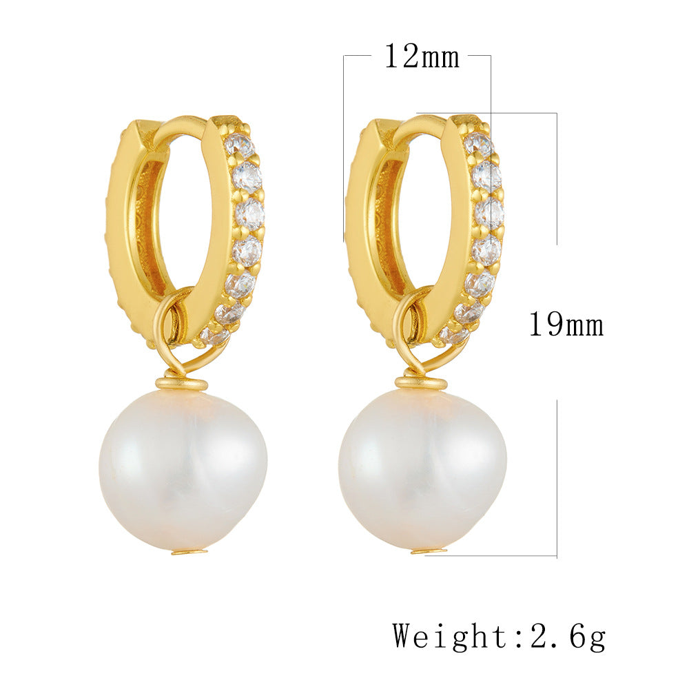 Sterling Silver Elegant Pearl Dangle Earrings for Women, Timeless Graceful Style