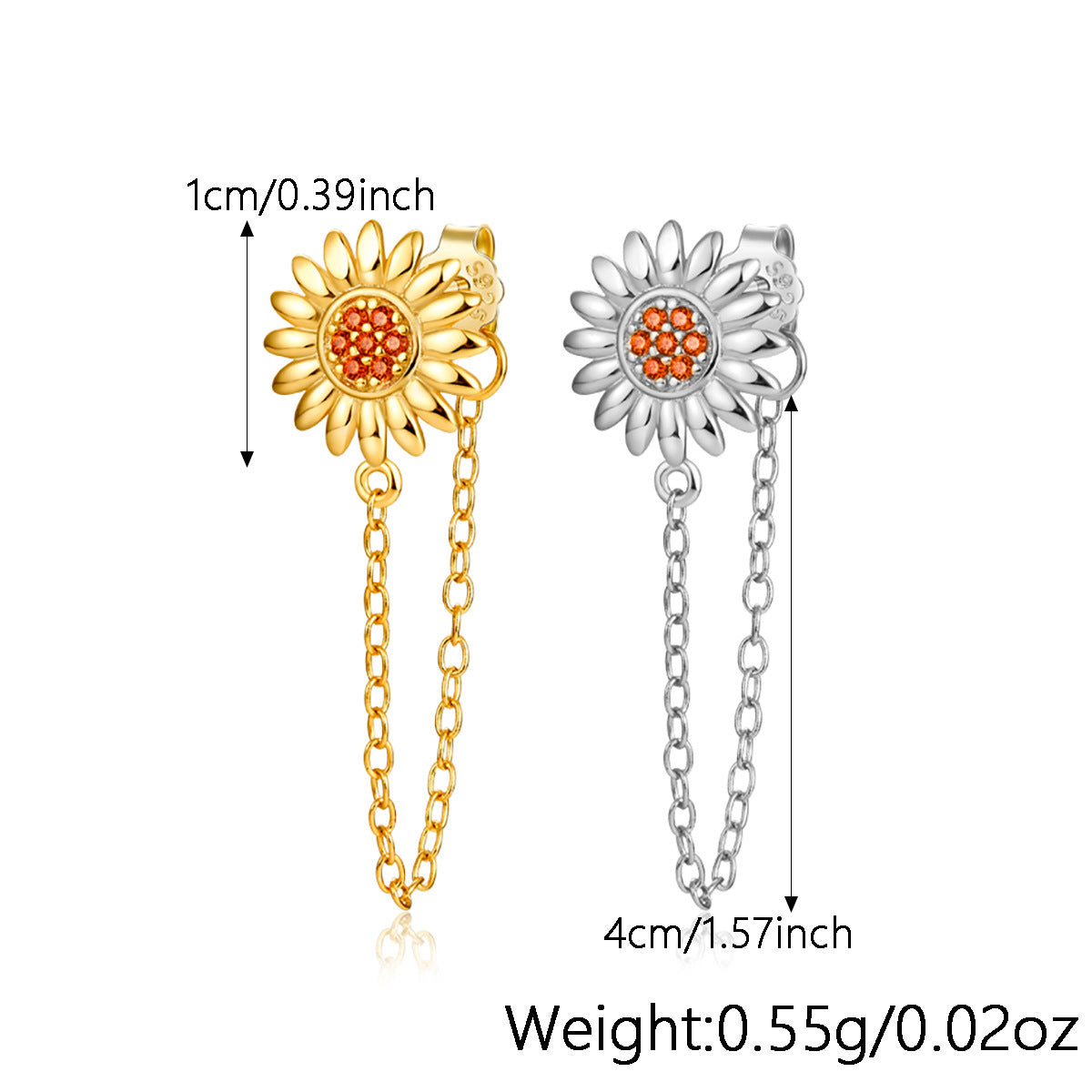 Octagram Snake Earring - 925 Silver Single Chain Geometric Jewelry