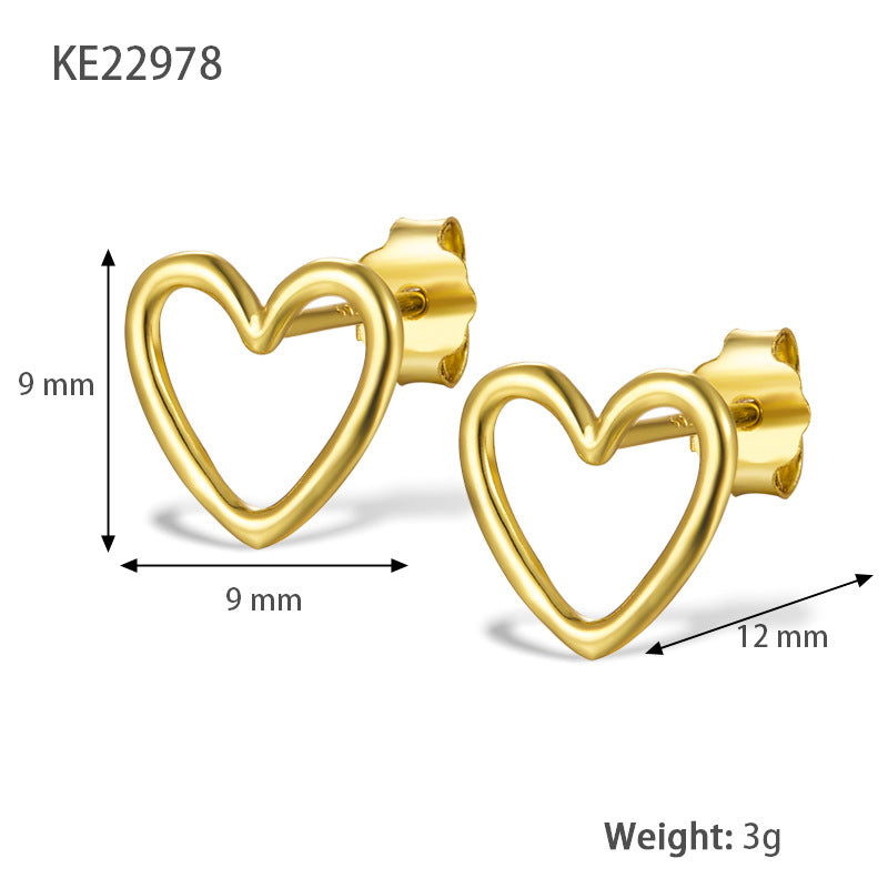Hollow Heart Earrings - S925 Silver Korean Style Trending Jewelry