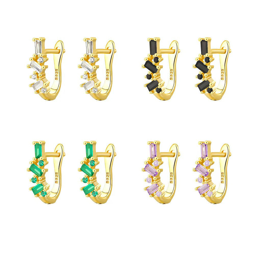 Geometric Stud Earrings - S925 Sterling Silver Minimalist Niche Earrings