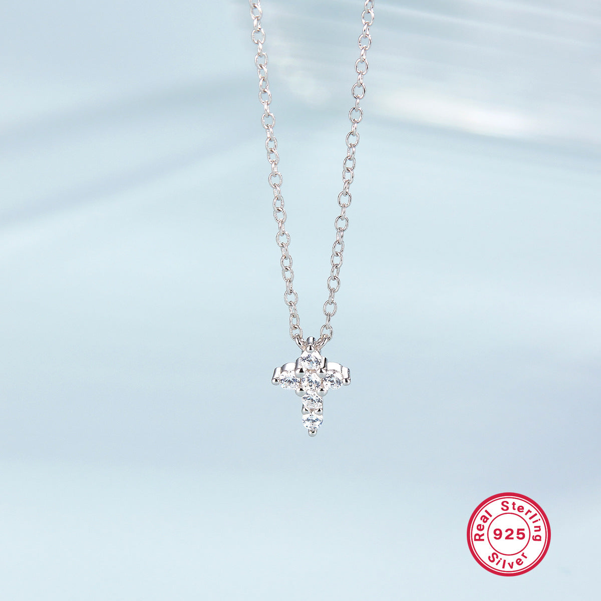 S925 Silver Cross Necklace | Christian Collarbone Chain | Niche Women‘s Jewelry