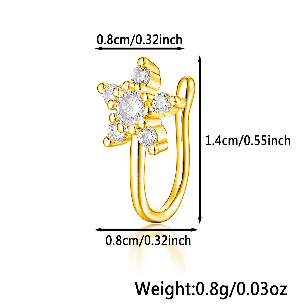 Star Nose Clip - 925 Silver Minimalist Light Luxury Unisex Jewelry