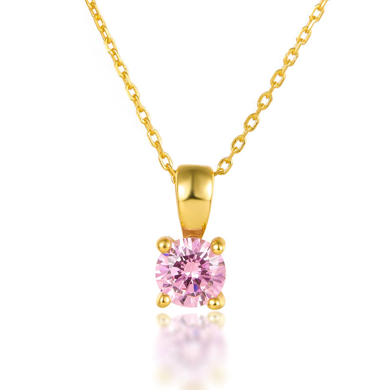 December Birthstone Necklace - 925 Sterling Silver Minimalist Zircon Jewelry