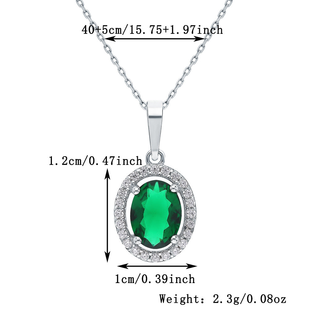 Oval Geometric Ear Cuffs & Necklace Set - S925 Sterling Silver Zircon Gift