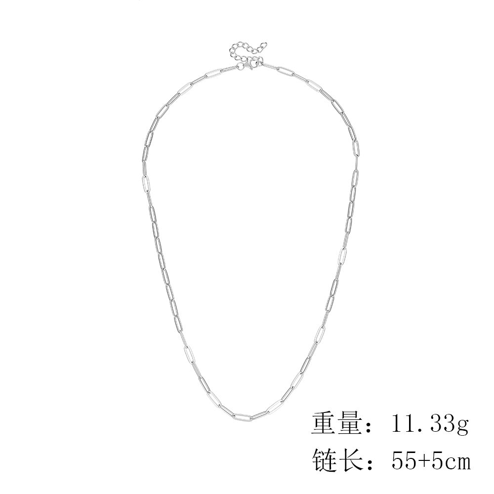 S925 Silver Modern Paperclip Sweater Chain - Long Versatile Ins Style Necklace