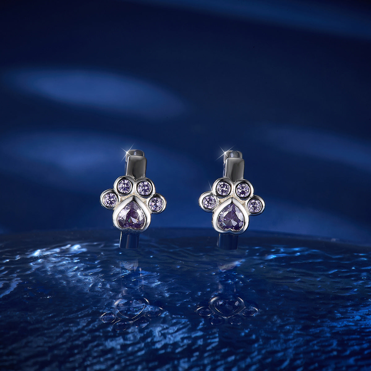 Cat Claw Jewelry Set - S925 Silver Purple Zircon Sweet Cute Gift