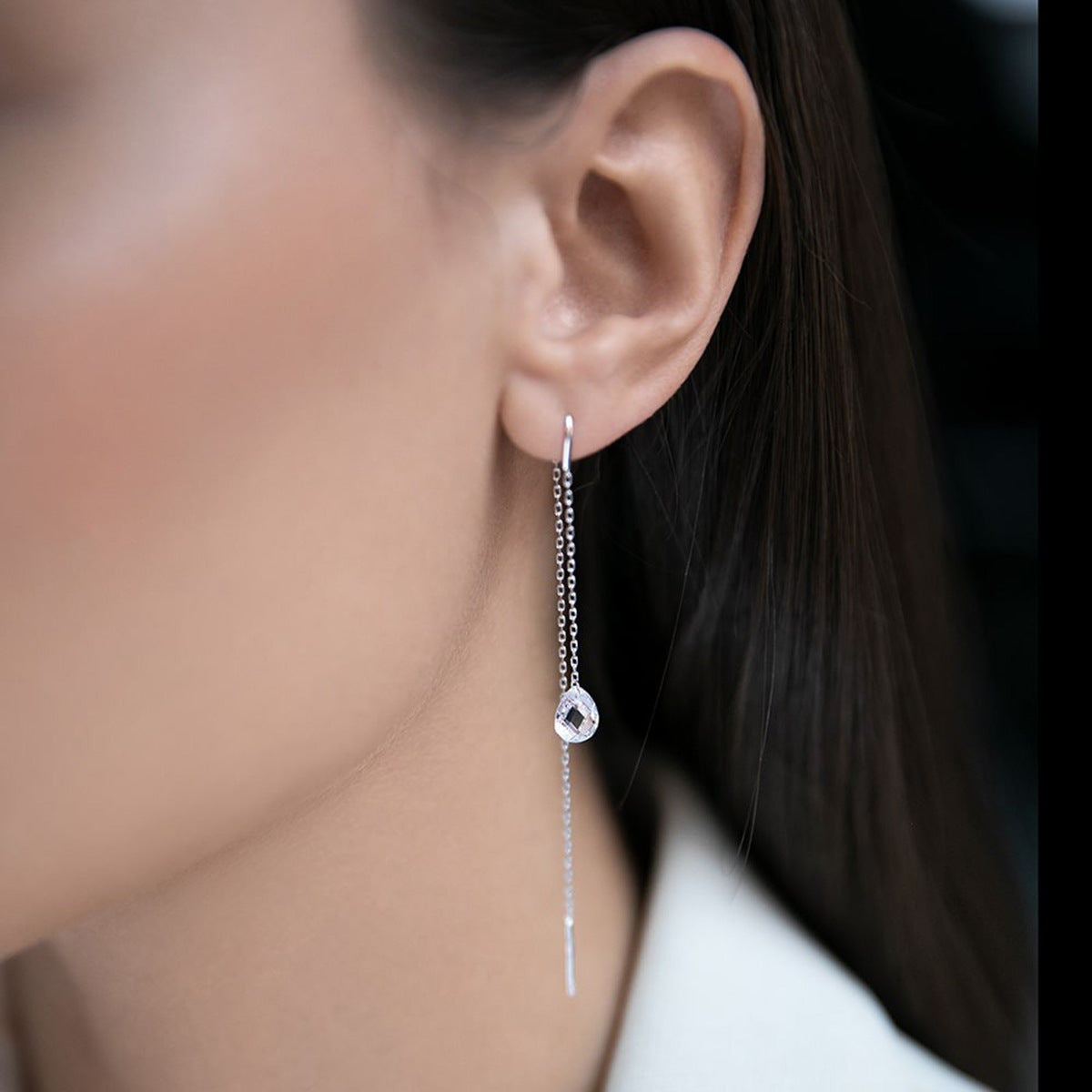 Teardrop Zircon Necklace - 925 Silver Minimalist Niche Choker Wholesale