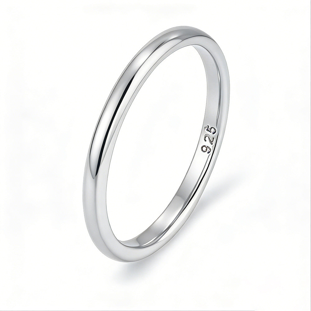 925 Sterling Silver 14K Gold Plated Skinny Band Ring, Minimalist Korean Ins Style Jewelry