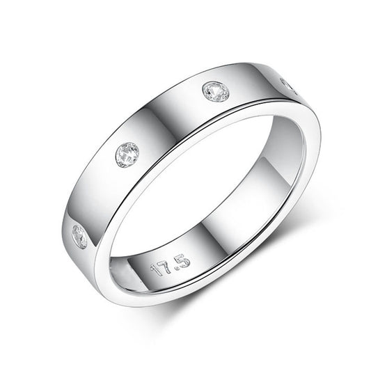 Polished Zircon Ring - 925 Silver Minimalist Niche Wholesale