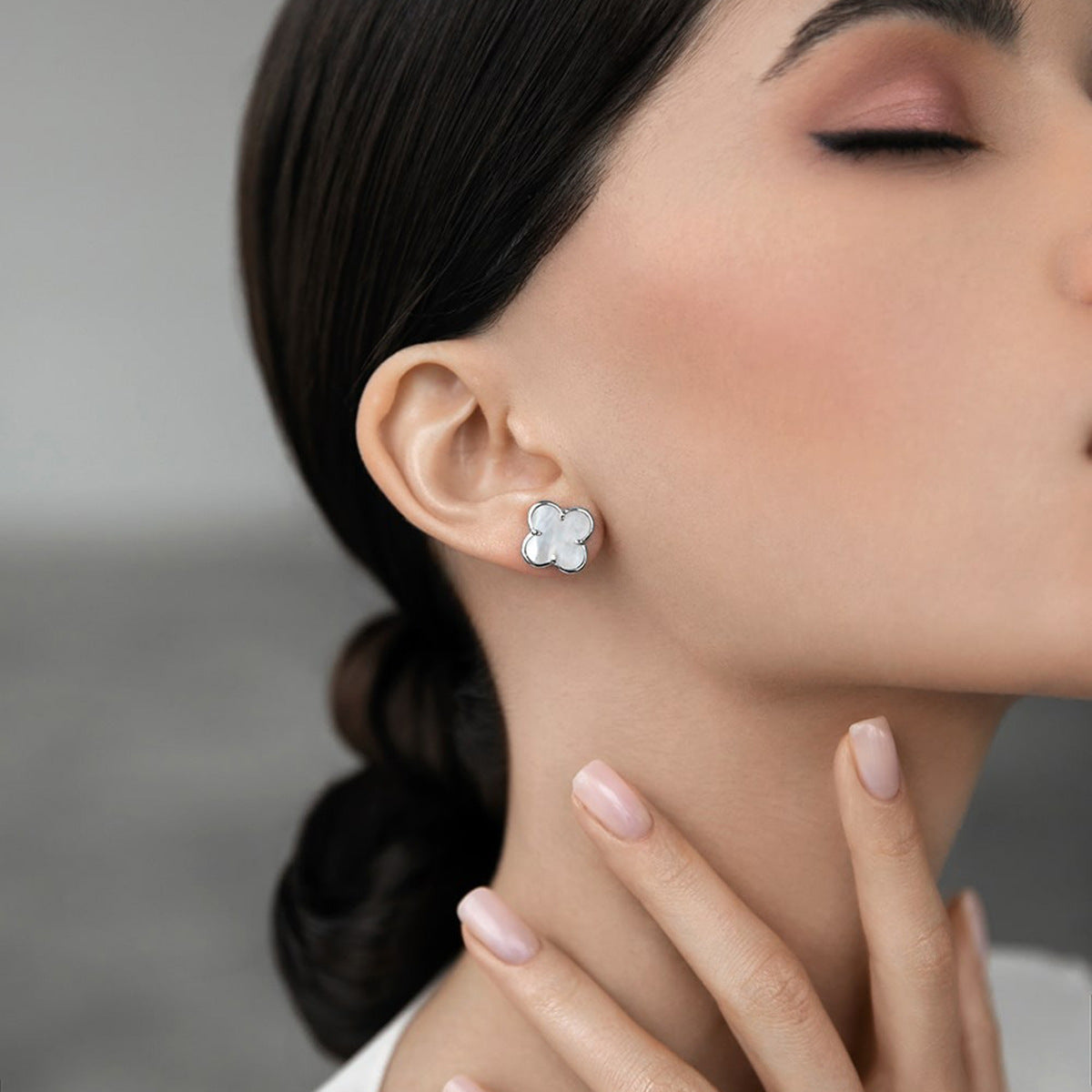 Four-Leaf Clover Jewelry Set - S925 Silver Mother of Pearl Gift for Women